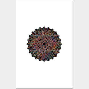 Colorful Fine Line Mandala Art Posters and Art